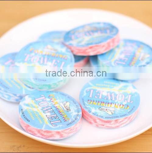 Trade assurance OEM pigment printing cotton terry custom compressed magic towel