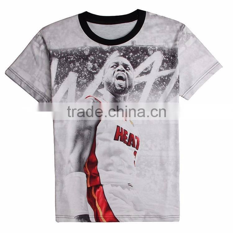 3D Printing 95% Polyester 5% Spandex Dry Fit Sublimation T-shirt Wholesale
