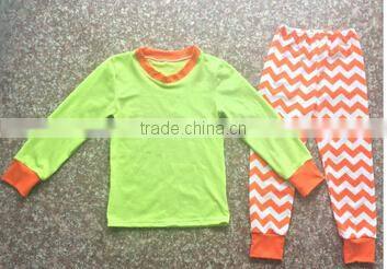 2017 Hot sale casual style latest style Wholesale Sleep Clothes Knits Girls Kids striped Cotton childrens Pajamas sets