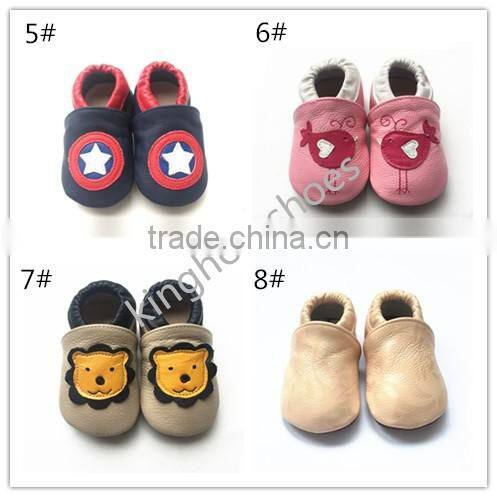 2016 genuine leather baby shoes rubber sole kids shoes for boys and girrls