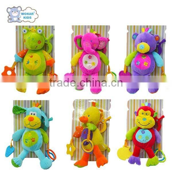 Lovely Squeaky kids plush toys with geometry for formative education/enlighten education