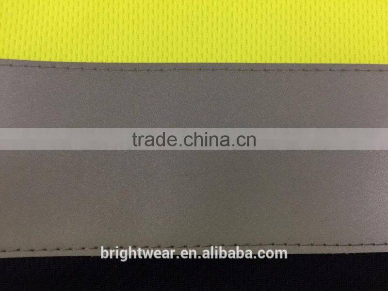 Mens two-tone flame retardant fluorescent reflective sew-on tape workwear safety polo shirt