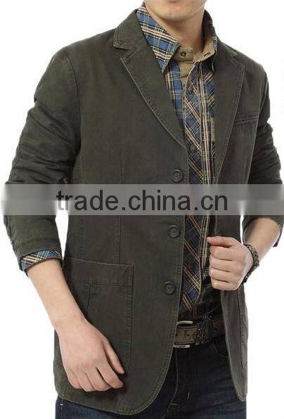 cotton leisure comfortable long style jacket for man
