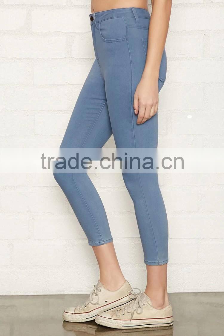 2017 Guangzhou Shandao Factory OEM Custom Autumn Garment Dyed Cotton Latest Design Sex Tight Lady Pants