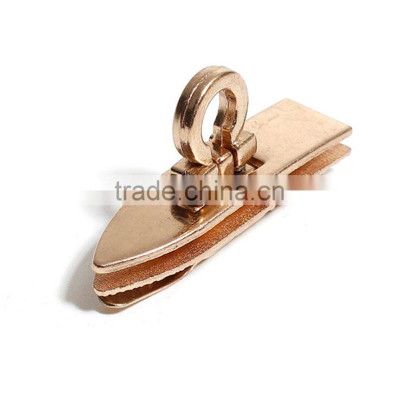 Zinc Based Alloy Purse Twist Turn Lock Gold Plated 40mm(1 5/8") x 17mm( 5/8"), 1 Set