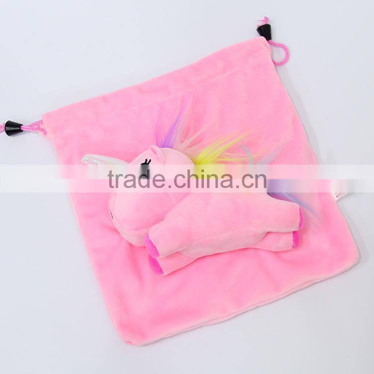 Unicorn Cute Putting Things Cartoon Anime Plush Drawstring Bag