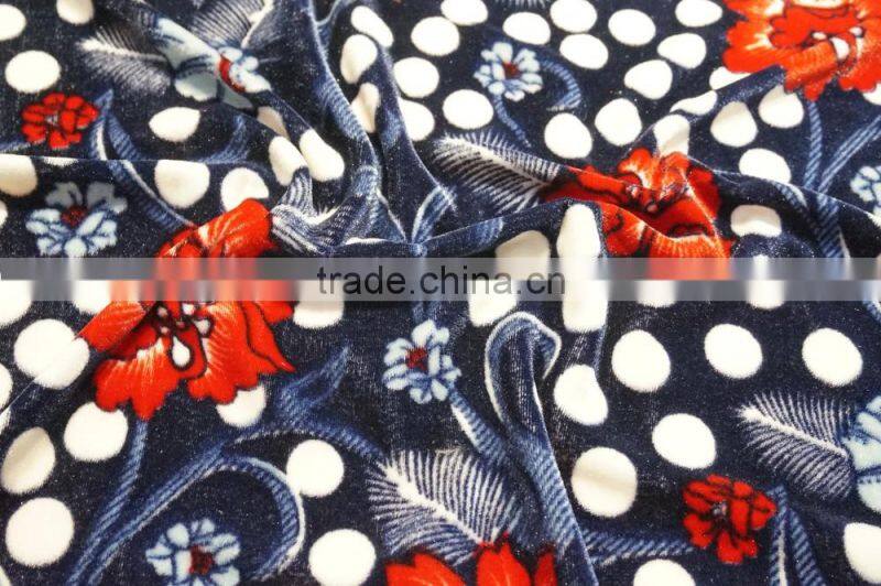 printed spun velvet fabric for toy