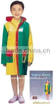 Disposable plastic waterproof kids pvc poncho raincoat in bag