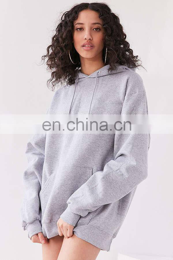 2017 Hot Sale Women Heather Grey Hoodies Mini Logo Hoodies Sweatshirt