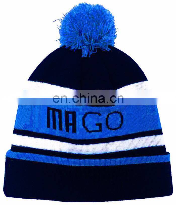 Custom 100% acrylic knit beanie hat/knitted hat witk custom logo