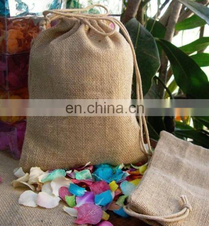 Burlap Jute Gift Drawstring Bags with Company Logo