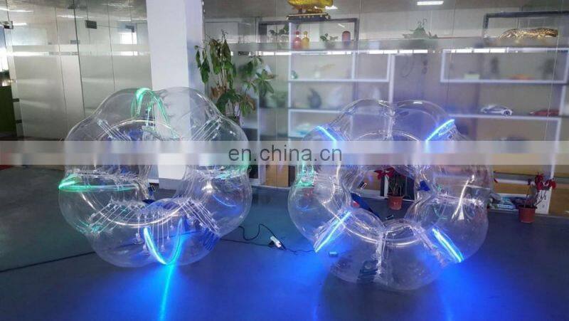 Funny game Dia 1.2m/1.5m/1.7m LED bubble ball, soccer track suit,party bubble ball