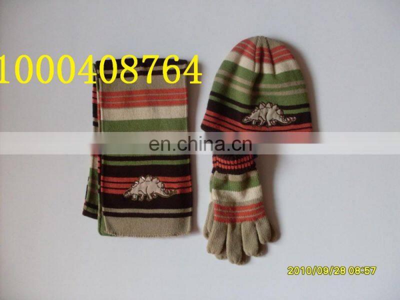 girl and boy fashion knitted hat and scarf set high quality