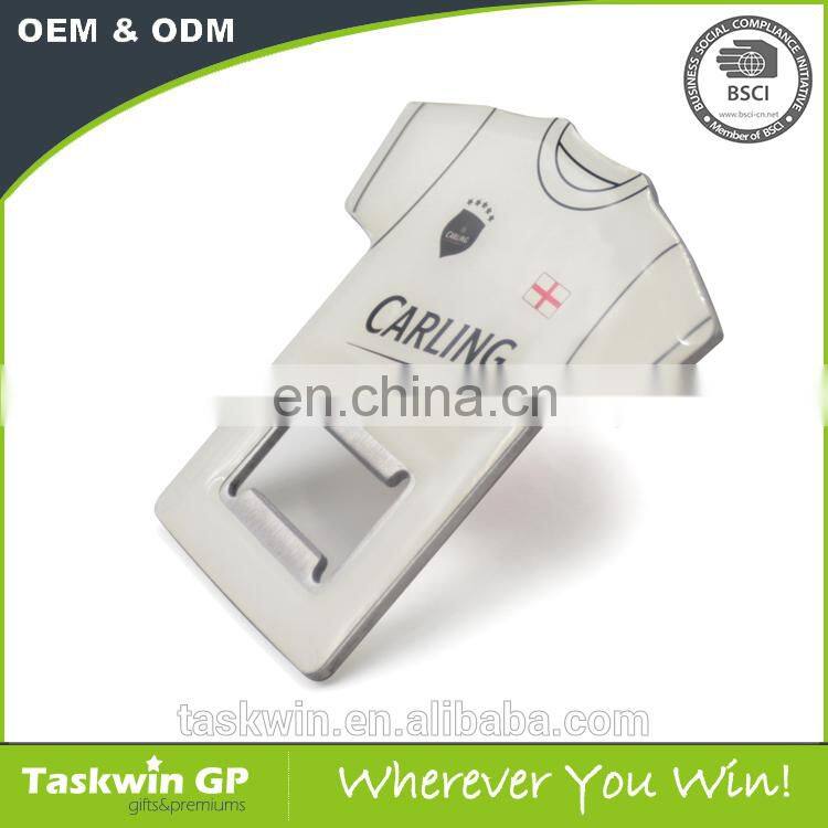 Custom clothes shaped bottle opener with custom printed logo with epoxy