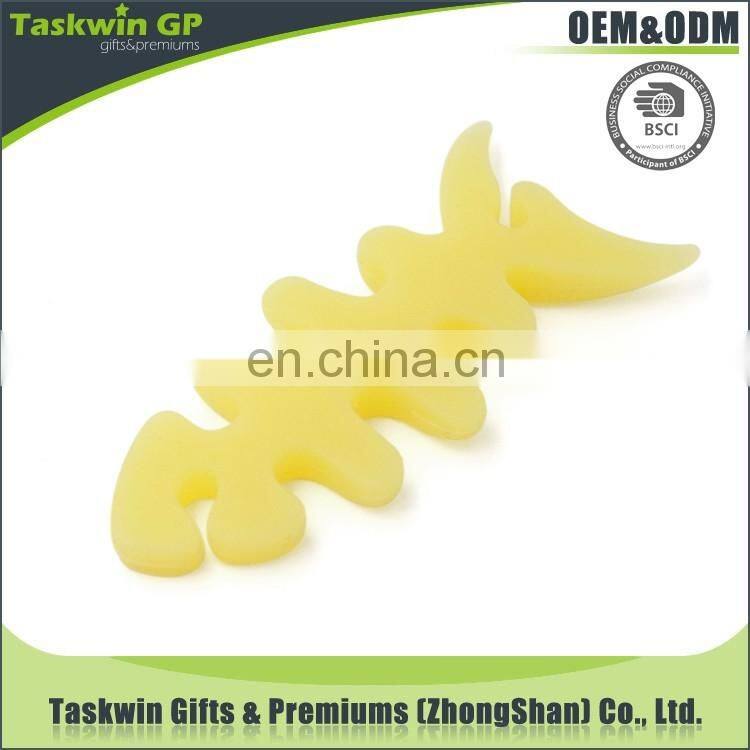 Custom design soft PVC fish bone shape wire holder clip