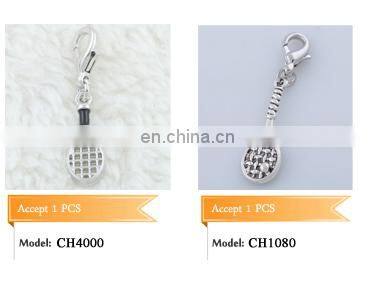 Custom Charm Beads Silver Tone Black Enamel Dog Paw Beads