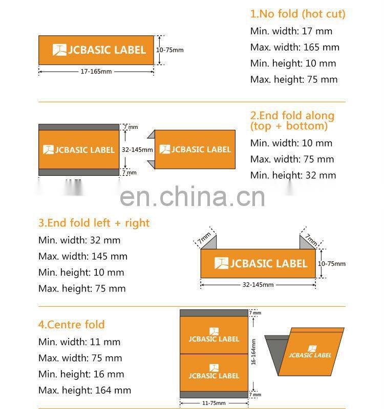 Customized logo Polo shirts washable woven label sew on back main label/neck label