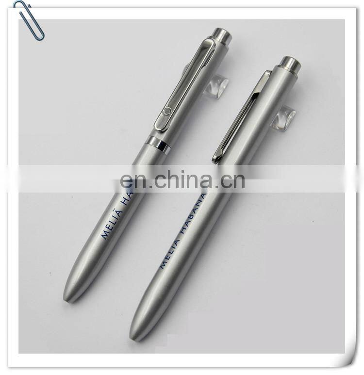 twist action colorful polished barrel metal l ballpoint ball pen with shiny chrome accents