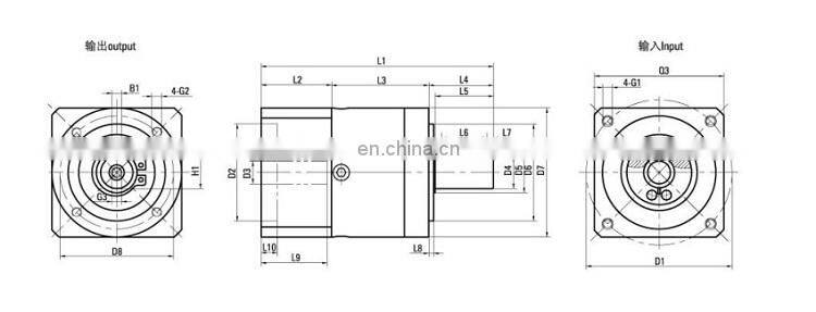 PLF60 high quality shaft mounted nema 34 planetary gearbox
