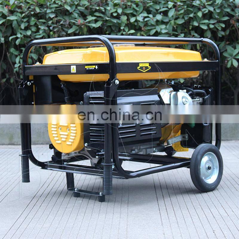 BS7500H(H) BISON China Taizhou Home Power Standby Cooper wire Key Start 110v 6KW Gasoline generator with wheels and handle