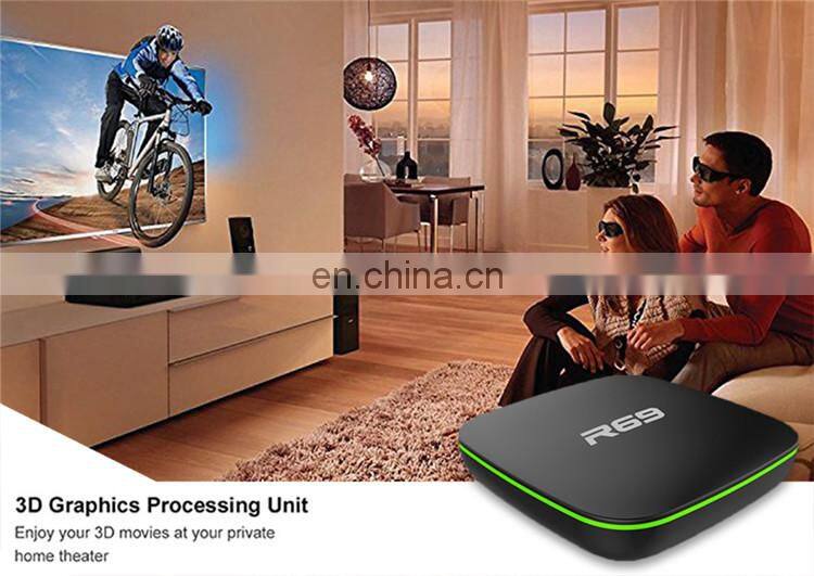 Hot selling Allwinner H3 chip android tv box 1/2GB 8/16GB R69 with 2.4G wifi android smart tv box