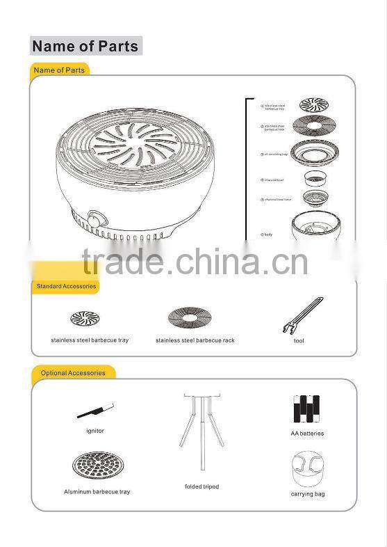 Professional Outdoor BBQ Charcoal Grill