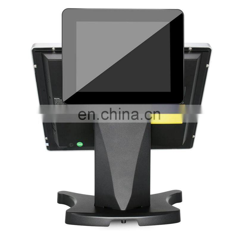 15'' Capacitive touch screen all in one POS with 8inch customer display system/cash register/cashier POS machine