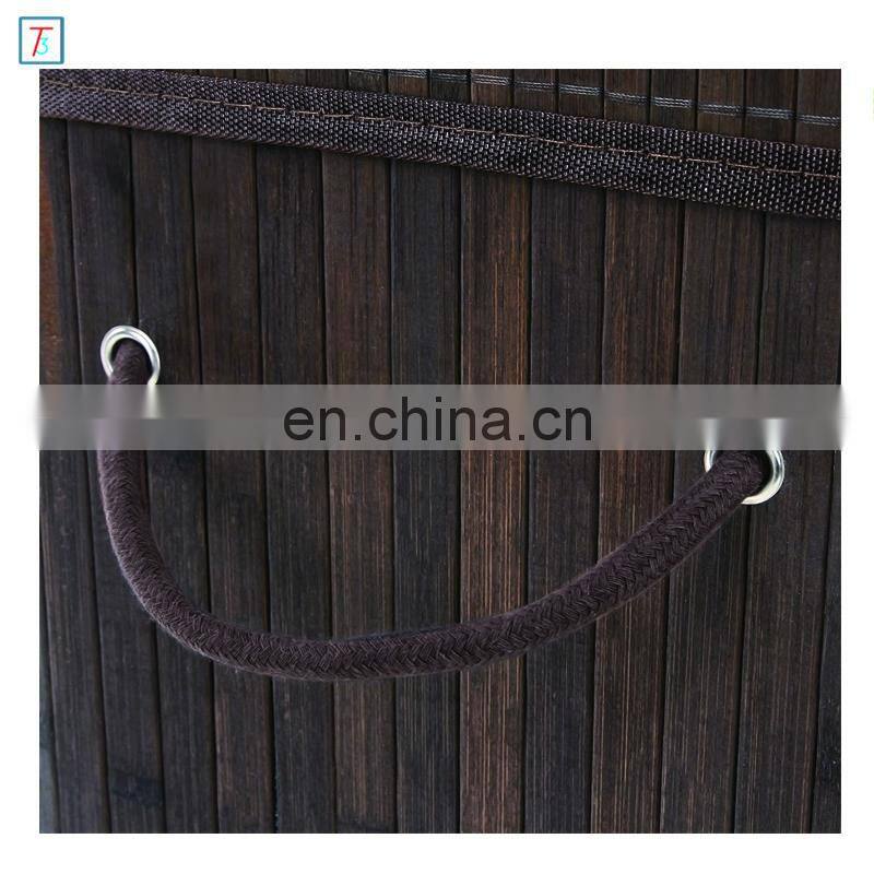 Bamboo Laundry Hamper Storage Basket Folding Dirty Clothes Hamper with Lid Handles and Removable Liner