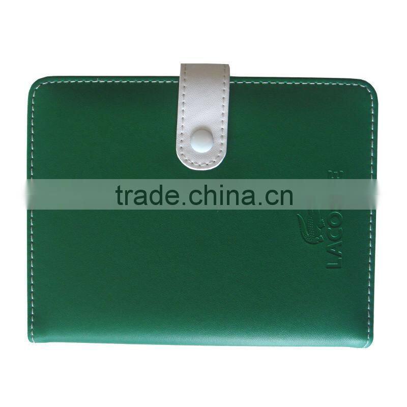 2013 new pro PU green note book card holder leather pocket business card cardboard business card holder