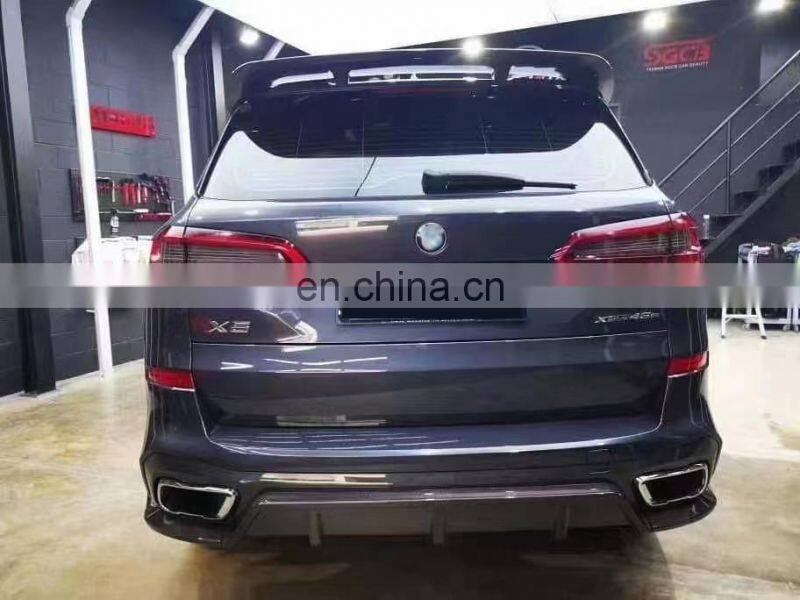 Runde Carbon Fiber Material Black Samurai Style Front Lip Rear Lip Side Skirt Grille Top Wing Spoiler For BMW X05 G05 Body Kit