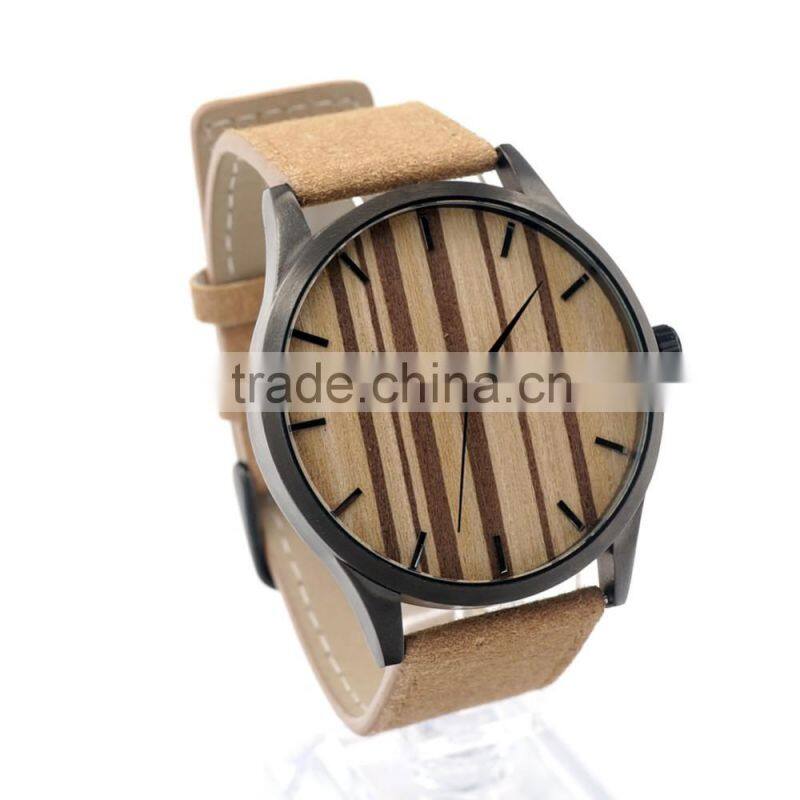 2016 New style leather band smart watch&wooden watch& watches men japanese quartz movement watches