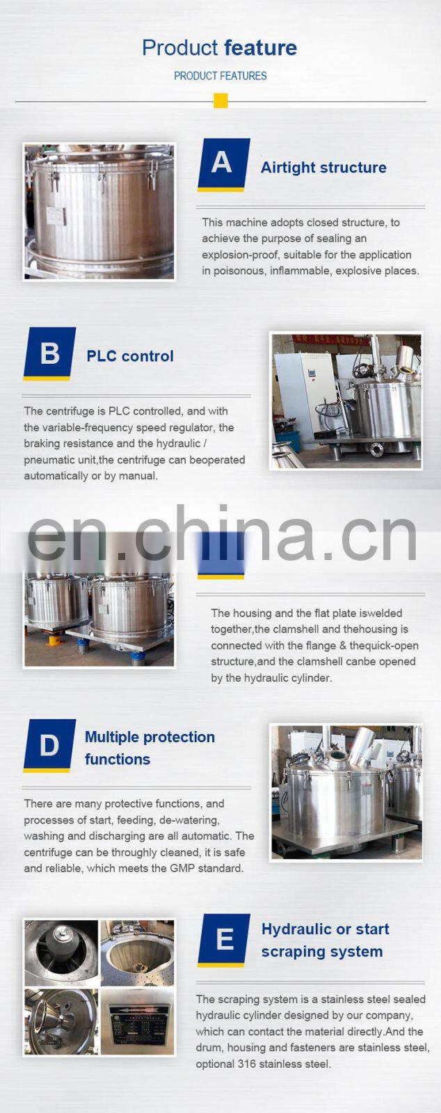 Small Type industrial corrosion resistant centrifuge for liquid-solid materials separation