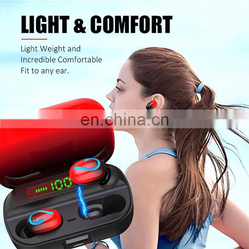 Q61C 5.1 tws mobile headphones wireless earbuds earphone waterproof headset with LED power display