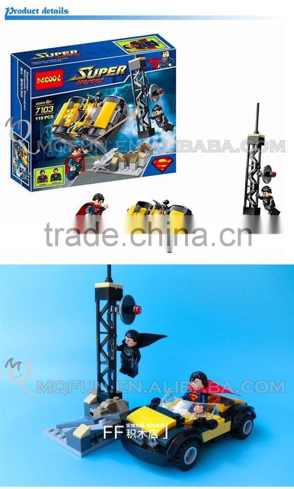 Mini Qute DECOOL Marvel Avenger super hero Superman Eagle Eye chariot building block action figure educational toy NO.7103