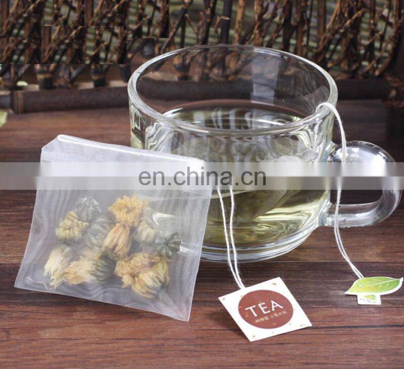 Biodegradable Empty Pyramid nylon tea bag with tab