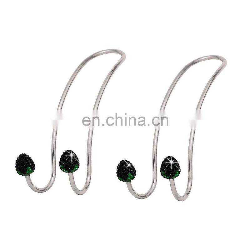2pcs Stainless Steel car Hanger For Bags Universal Seat Headrest Rhinestones Auto Hooks Car Hangers Bling Interior