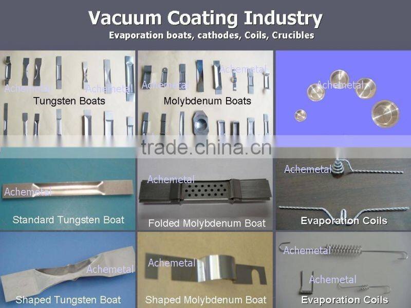 molybdenum and tungsten boat for vacuum coating industry