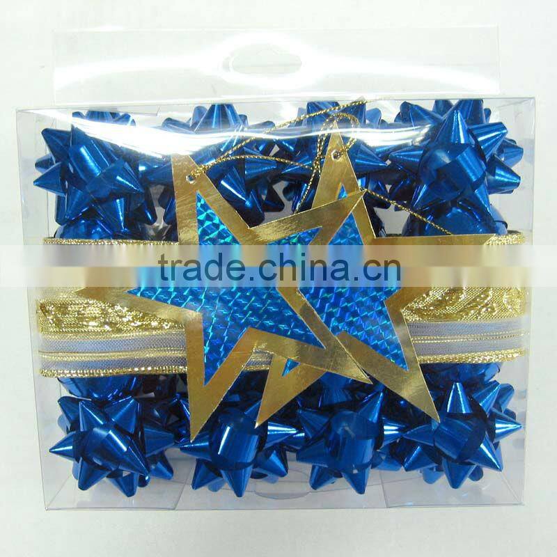 Glitter Star Bow with Glitter Lace Edges, Gift Bow for Gift Decoration