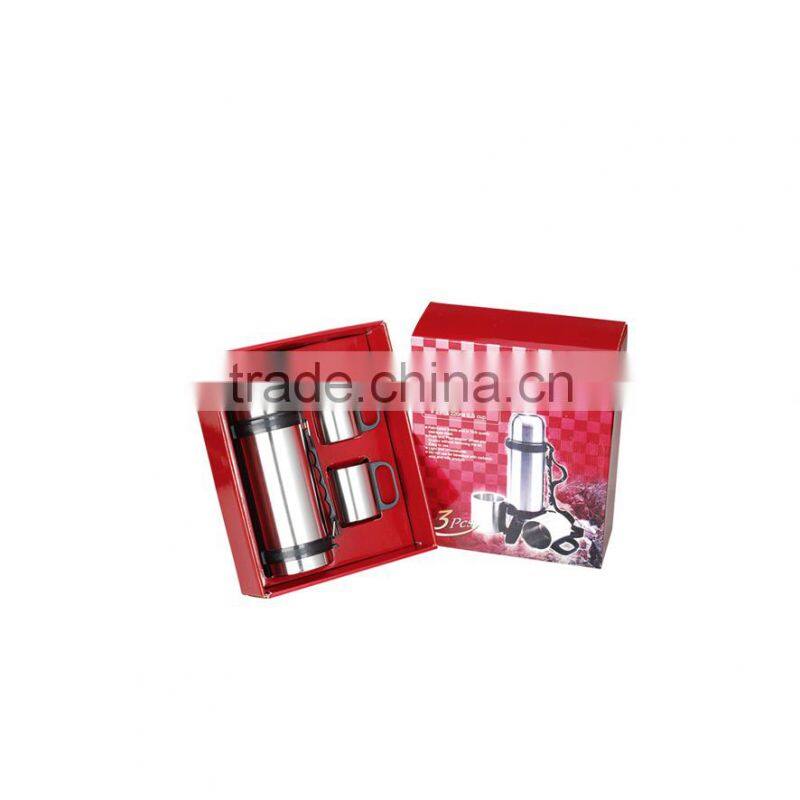 Promotion Gift sets Stainless Steel Vacuum Flask and 2 pieces coffee cups