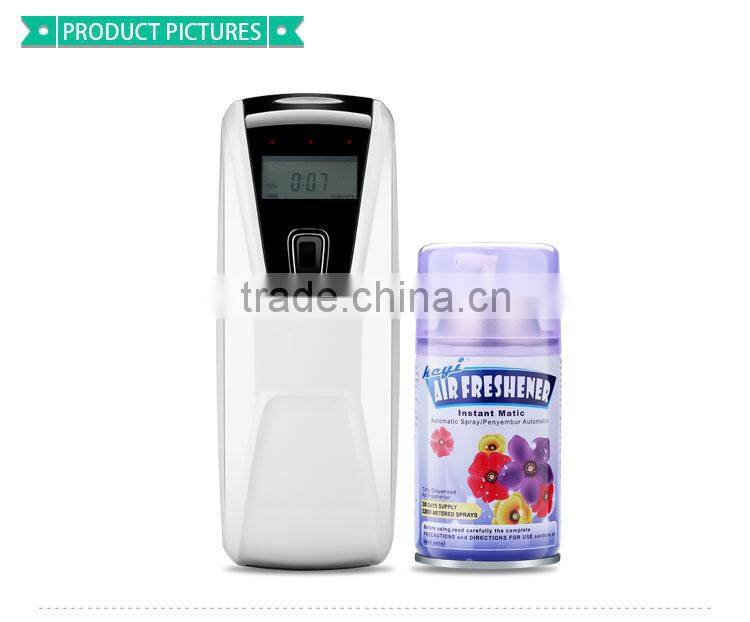 YK3590 Electric LCD aerosol dispenser with AC power and 2 AA batteries supply auto air fragrance dispenser