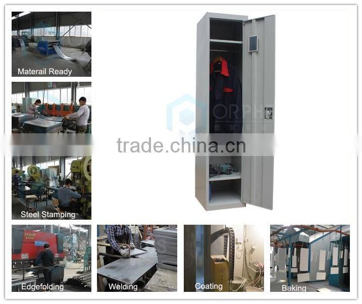 Modern Appearance Bedroom Furniture Single Door Metal Wardrobe Cabinets