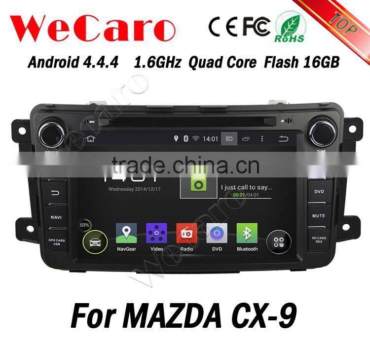 Wecaro in dash touch screen Android 4.4.4 car radio GPS multimedia dvd player car navigation system for mazda cx-9