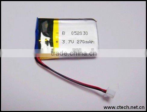 li ploymer battery with 270mAh 3.7v