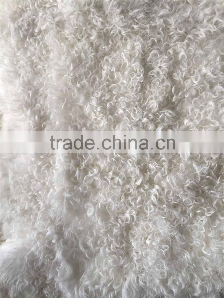 Good Quality White Lamb Fur Plate / Real Lamb Skin