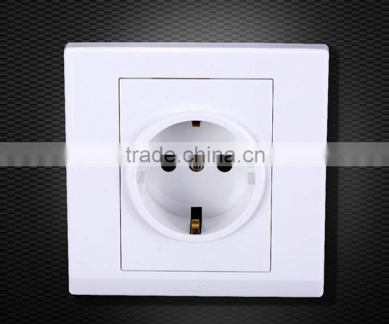 15a white european wall socket, industrial impact socket