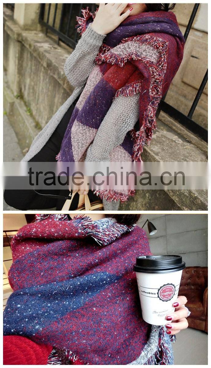 High Quality Star Favourite Warm Thick Winter Wool Scarf Lady Fashion Pashmina Shawl