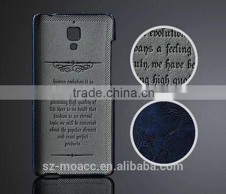 High Quality pu leather Back Cover case for xiaomi mi4