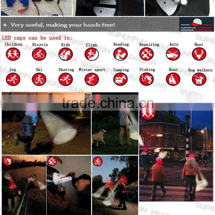 factory supply highest quality camouflage LED light caps