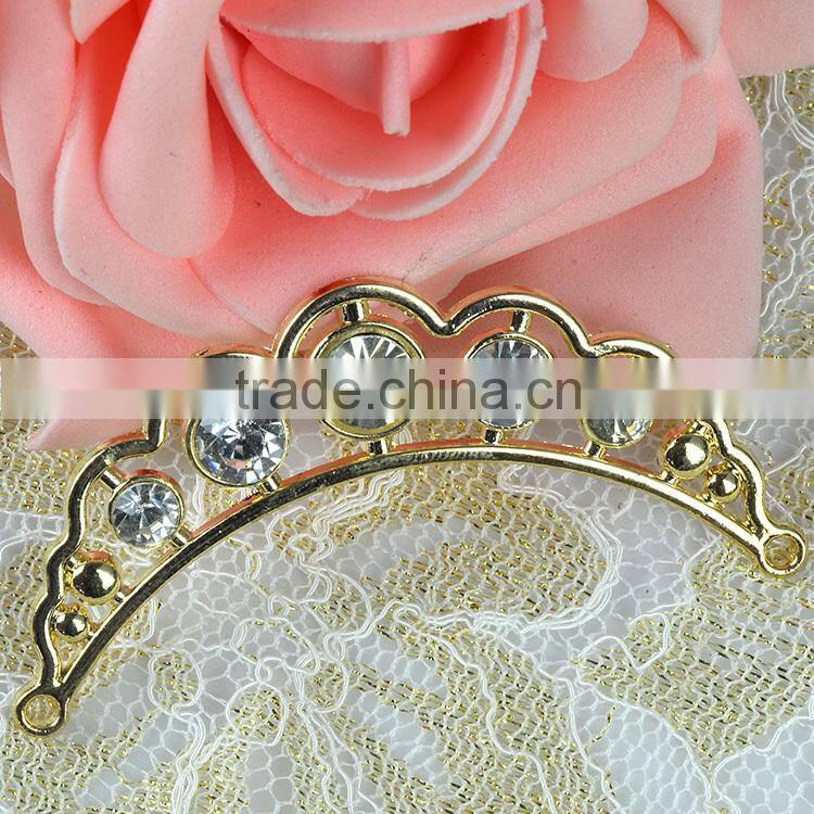 2015 fashion bag buckle, crystal rhinestone ribbon buckle for Decoration