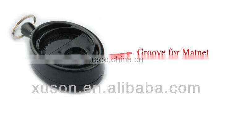 Oval shape retractable magnet badge older for card holder with belt clip and key ring